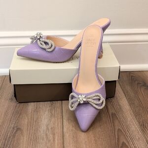 Oasis Society Lavender Heels with Elegant Bow